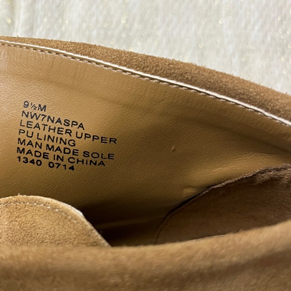 Nine West Suede Booties Size 9.5 Brown Wedge Heels Boho Preppy Fall Festival NWT - Picture 9 of 11